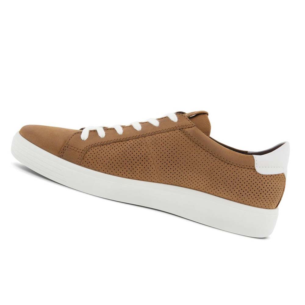 Men's Ecco Soft Classic Laced Sneakers Brown / White | USA 639BEX